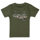 Properly Tied Boys Mossy Oak Boat Ride Olive Shirt