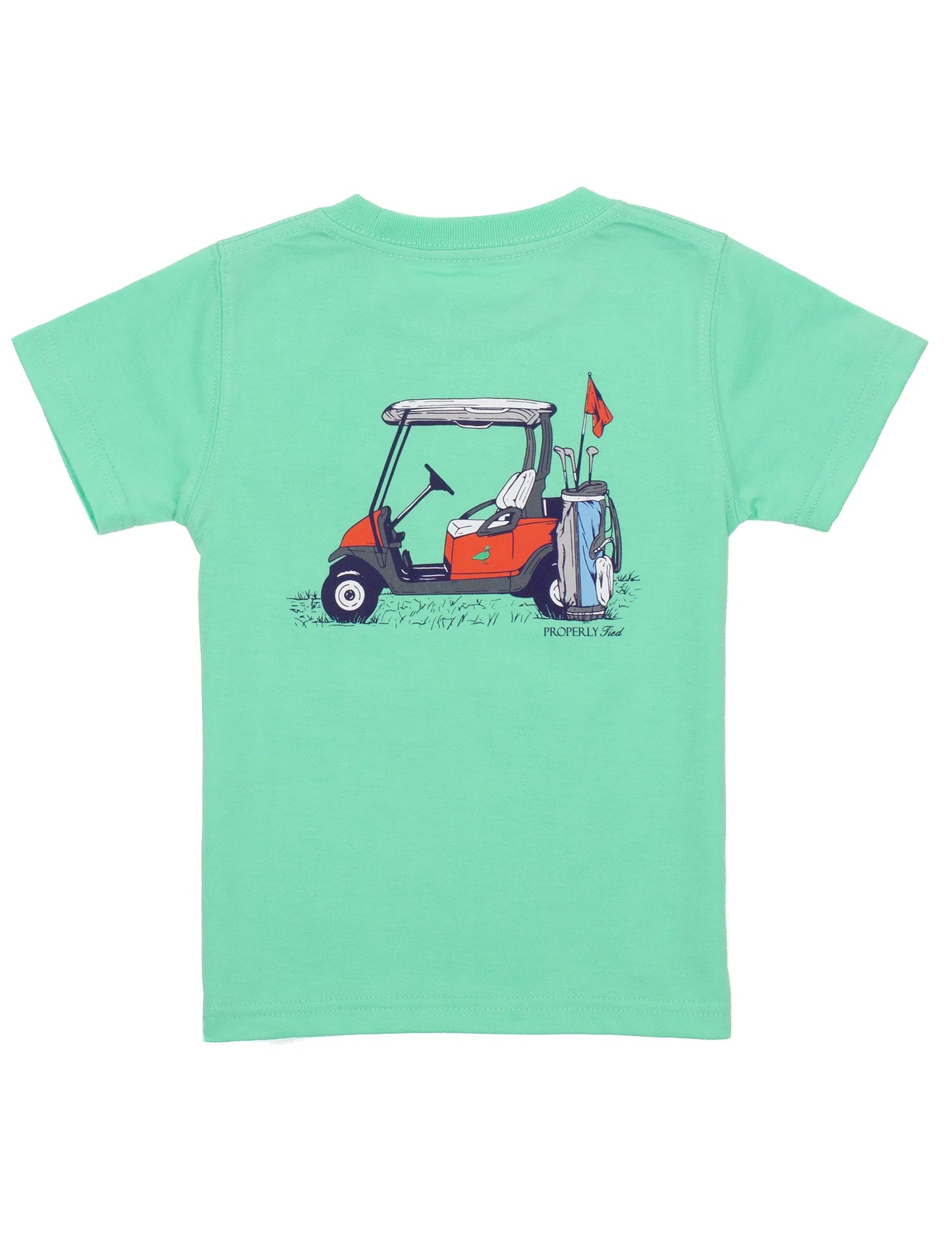 Properly Tied Boys Golf Country Club Short Sleeve Wash Green Tee