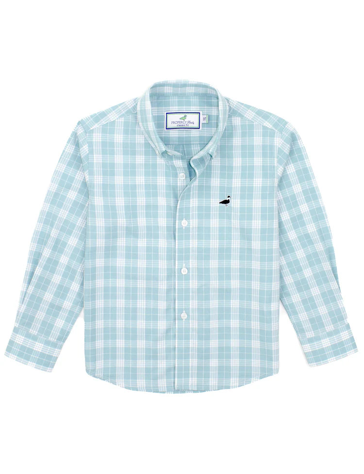 Properly Tied Boys Seasonal Sport Shirt Button Up Spanish Moss