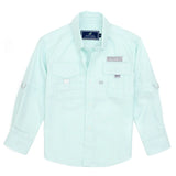 Properly Tied Performance Fishing Boys Shirt Seafoam