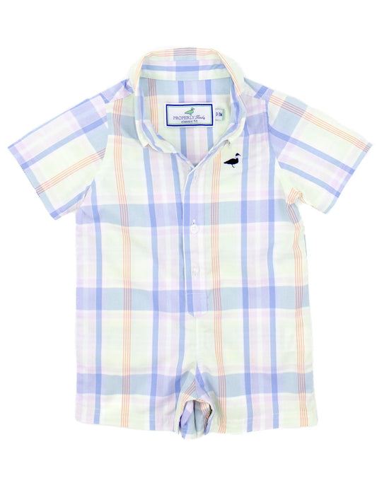 Properly Tied Boys Seasonal Shortall Seabreeze Button Up