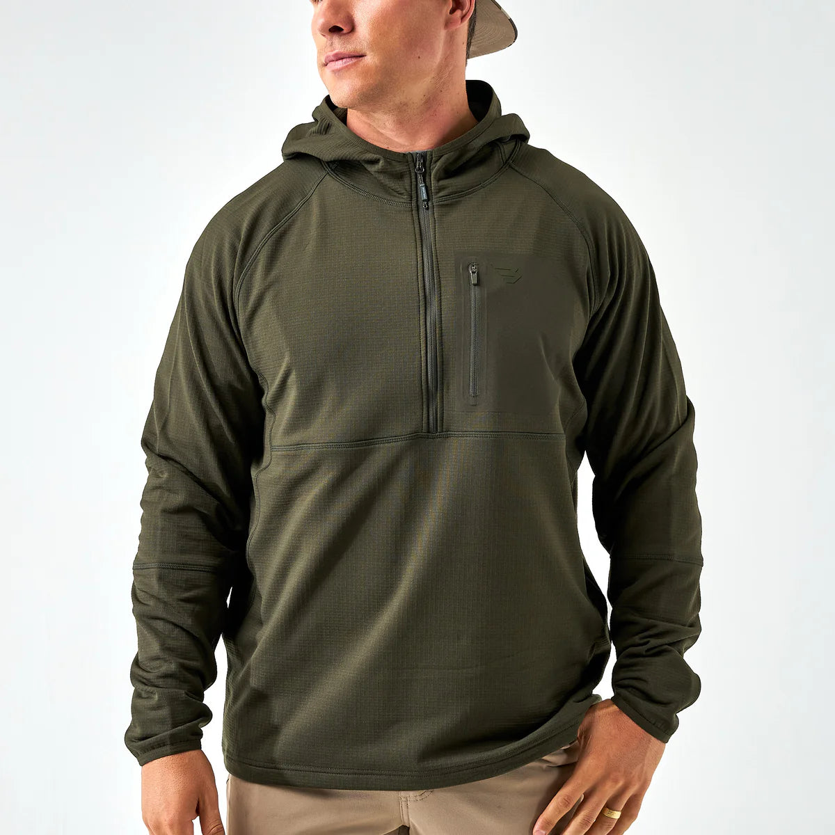 Burlebo Blaze Tech Quarter Zip - Mallard Green Mens Pull over