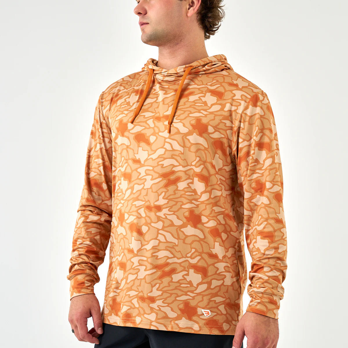 Burlebo Orange Texas Camo Mens Performance Pullover
