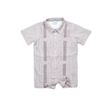 BlueQuail Boys Maroon Guayabera Short Sleeve Romper Texas