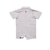 BlueQuail Boys Maroon Guayabera Short Sleeve Romper Texas