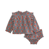 Mudpie Floral Block Print Pinafore