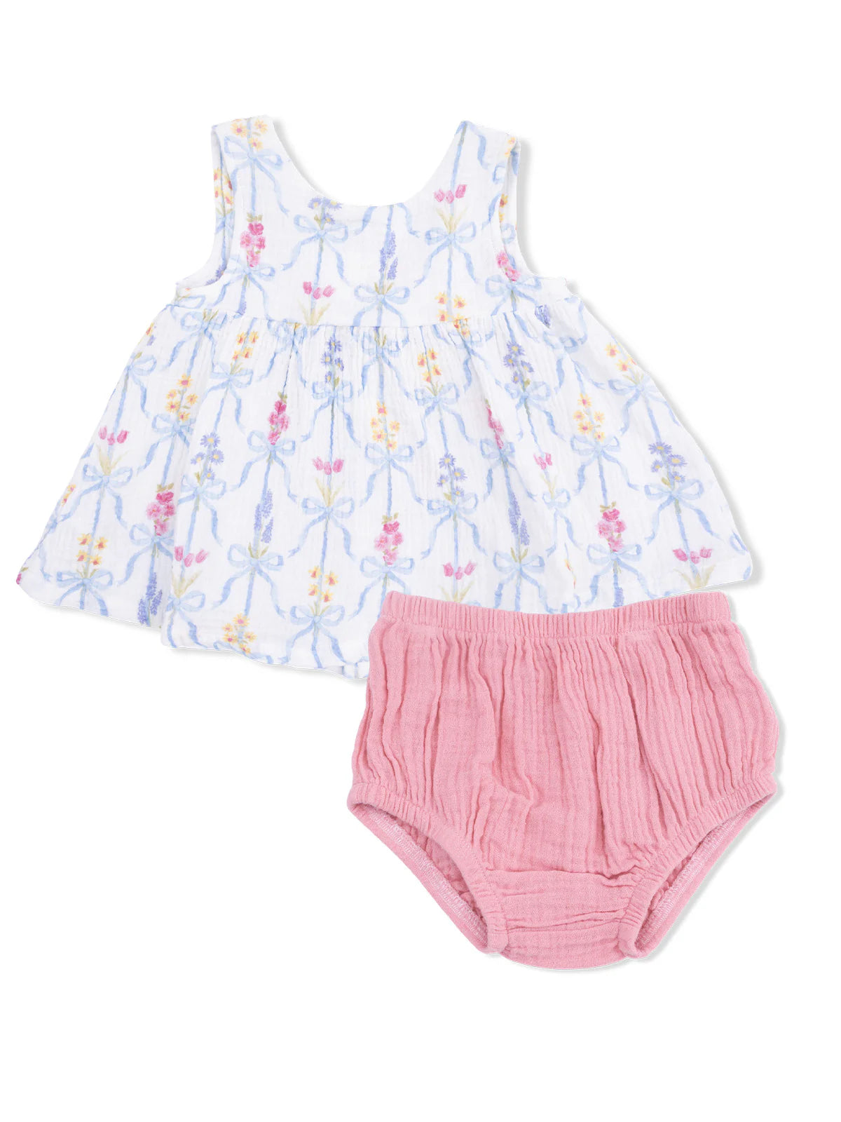 Angel Dear Ribbon Bouquets Girls Dress with Bow and Bloomers