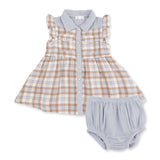 Angel Dear Western Plaid Pearl Snap Dress And Bloomer