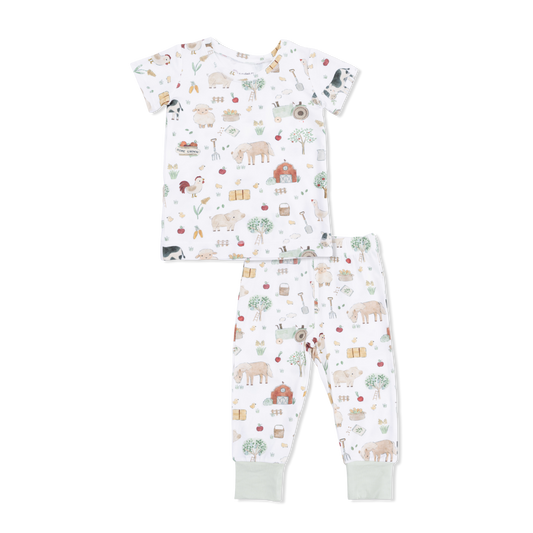 Angel Dear Farm Animals Rope Cameos Uni - Short Sleeve Loungewear Set