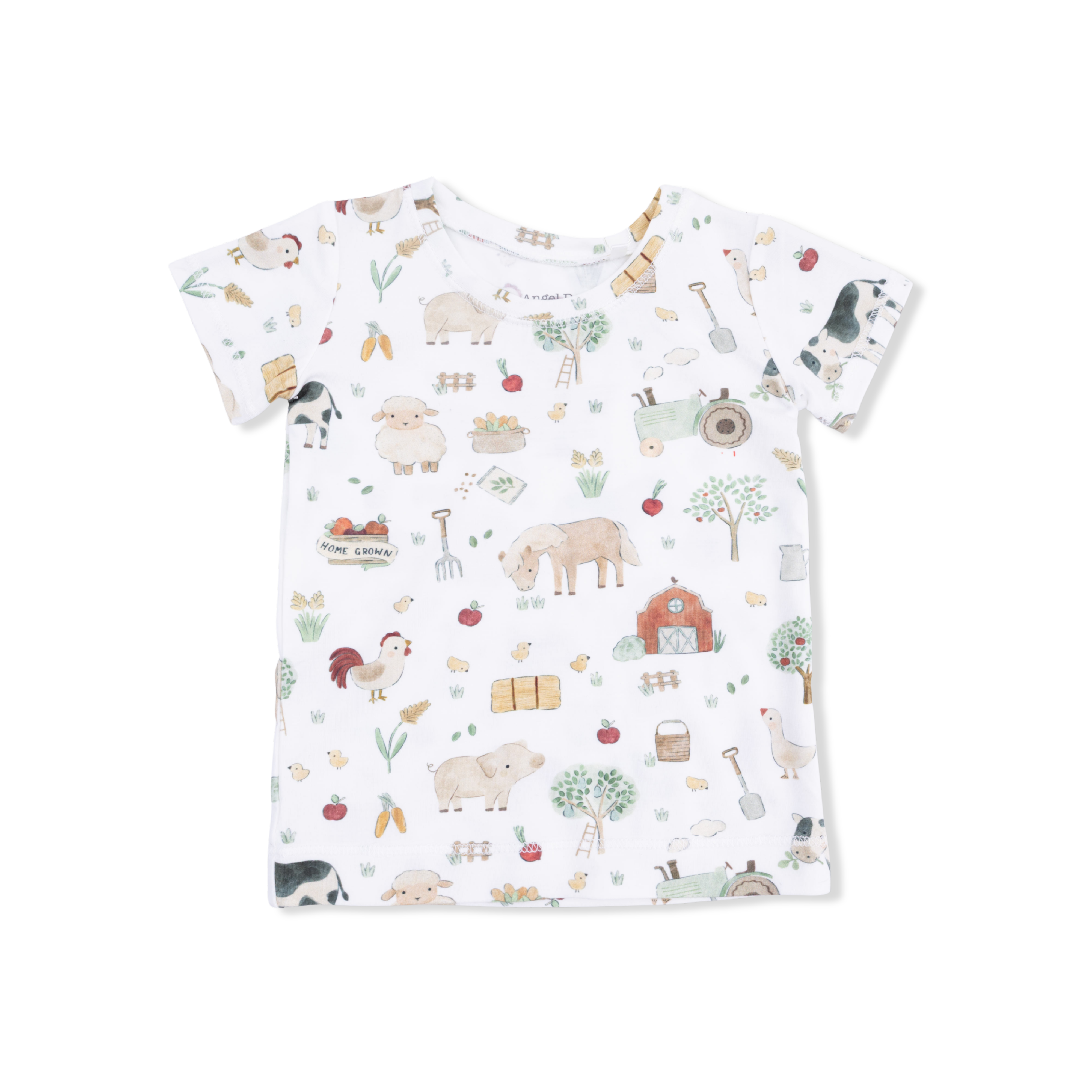 Angel Dear Farm Animals Rope Cameos Uni - Short Sleeve Loungewear Set