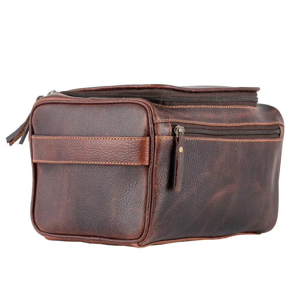 Genuine Leather Men's Utility Bag - Rustic Mahogany