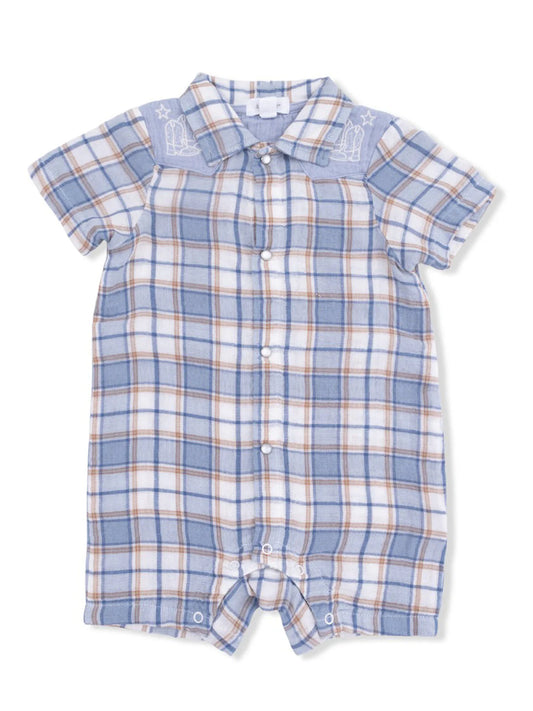 Angel Dear Western Pearl Snap Baby Boys Shortie Romper