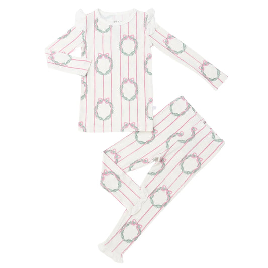 Hamner Hill Girls Sugarplum Wreath Loungewear set