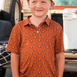 Burlebo Youth Boys Polo Texas Longhorn By The Horns UT Shirt
