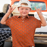 Burlebo Youth Boys Polo Texas Longhorn By The Horns UT Shirt