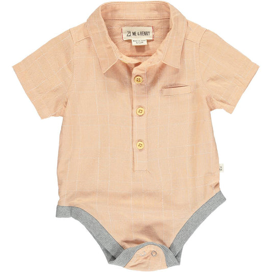 Helford Orange Short Sleeved Boys Bodysuit Shirt