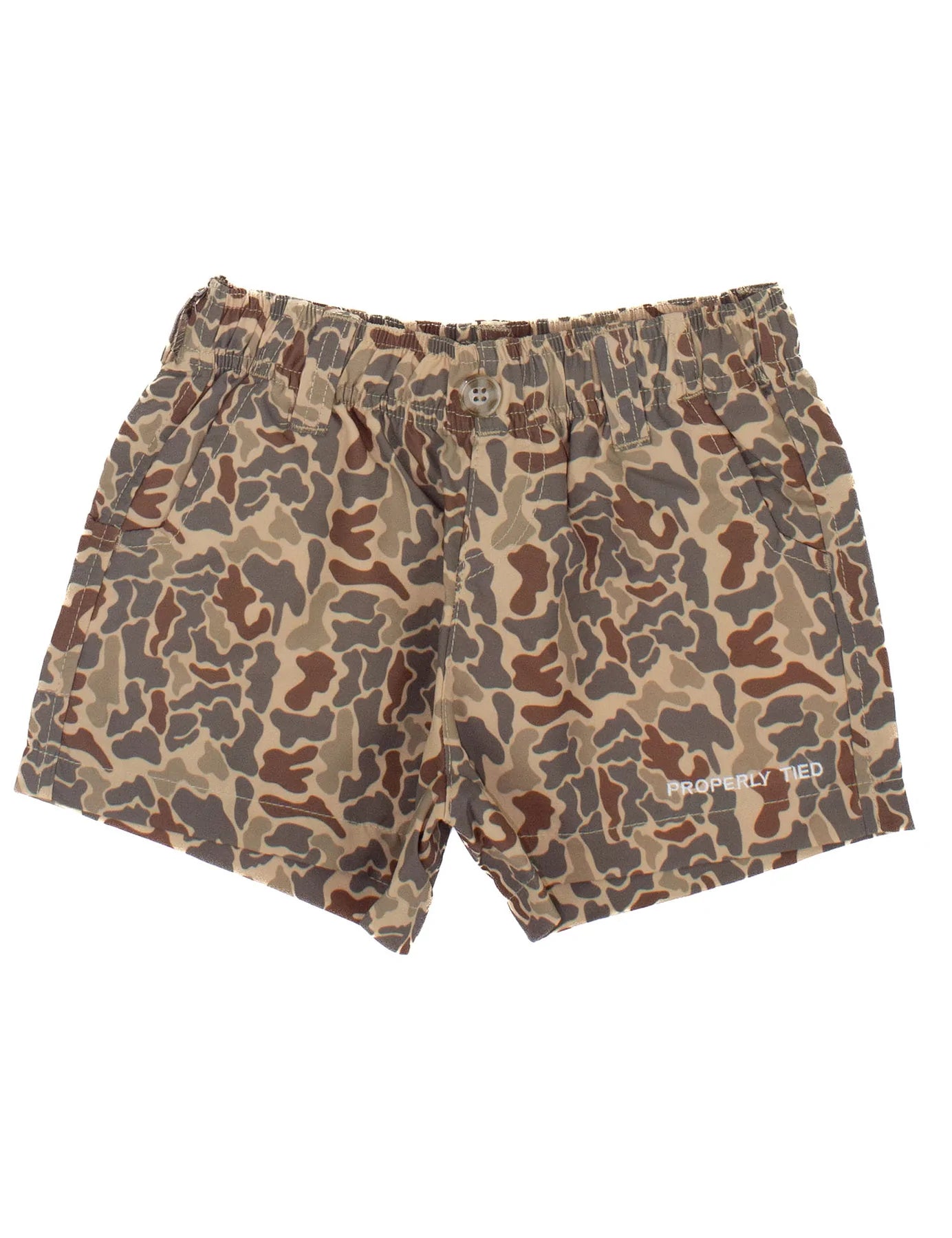 Properly Tied Mallard Shorts Boys Vintage Camo