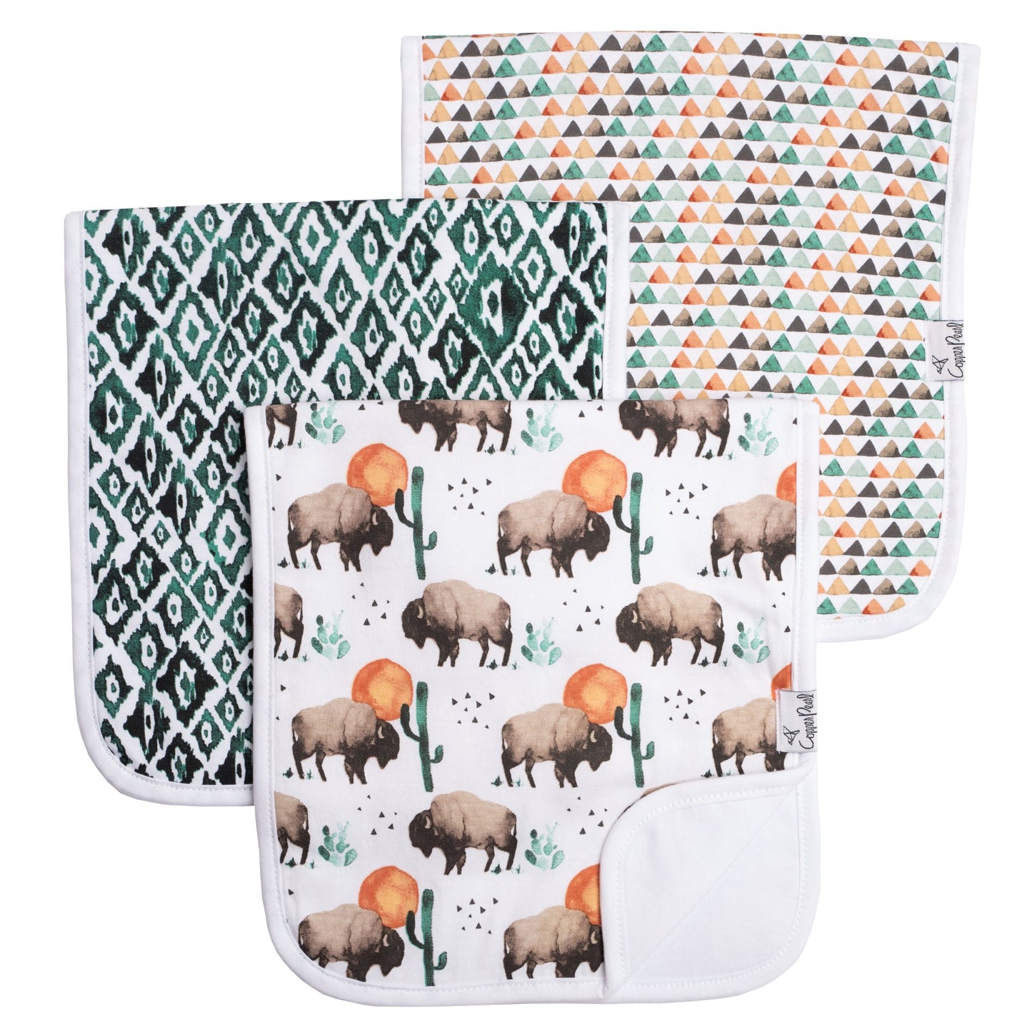 Bison Burp Cloths Copper Pearl